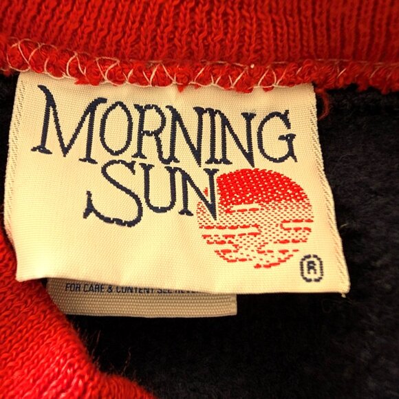 Vintage Morning Sun Unisex Sz M Blue Winter Snowbirds Mock Crew Sweatshirt Top - Picture 6 of 8